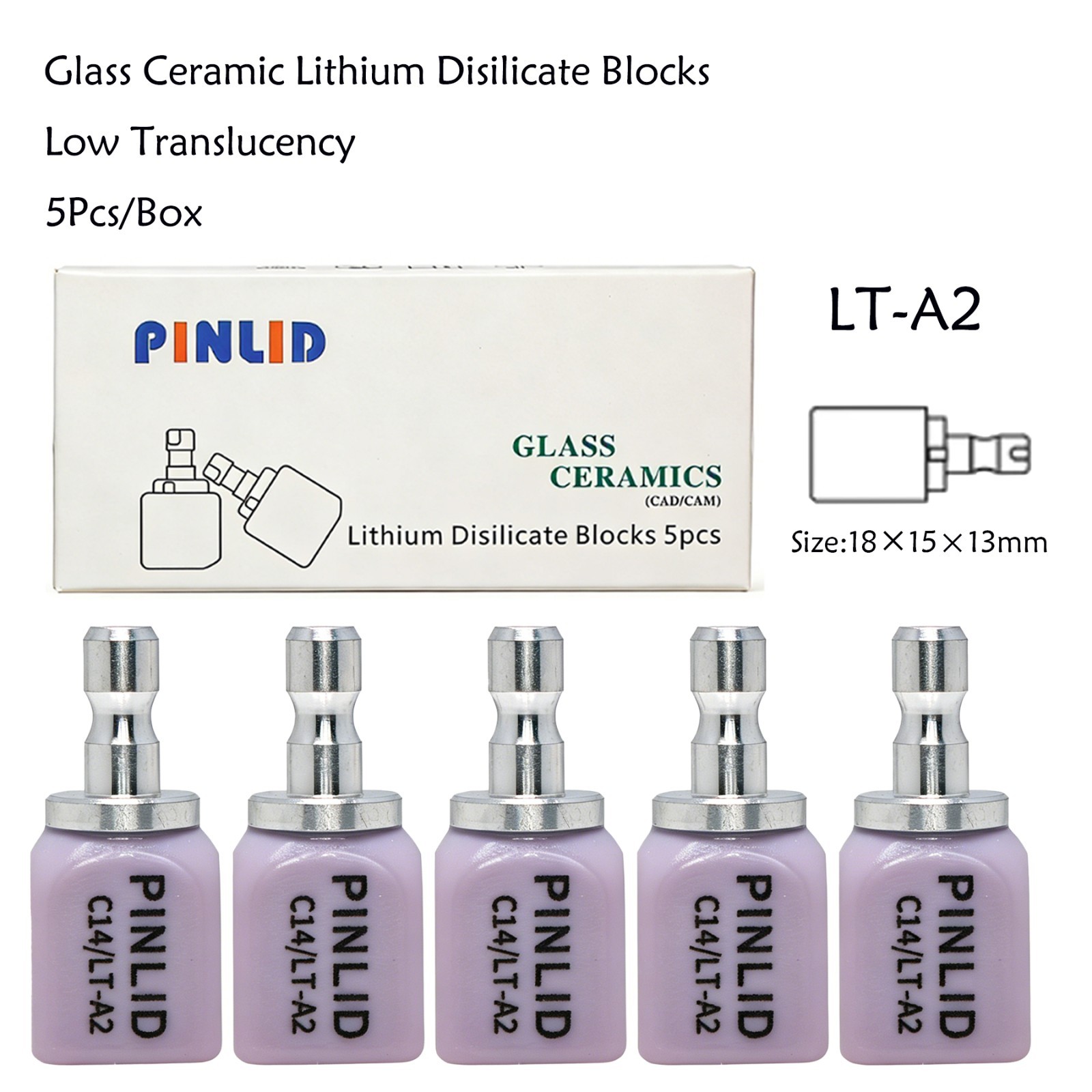 US C14 Exam Ceramic Blocks Lithium Disilicate Cerec CAD CAM LT A1 A2 A3 5Pcs/Box