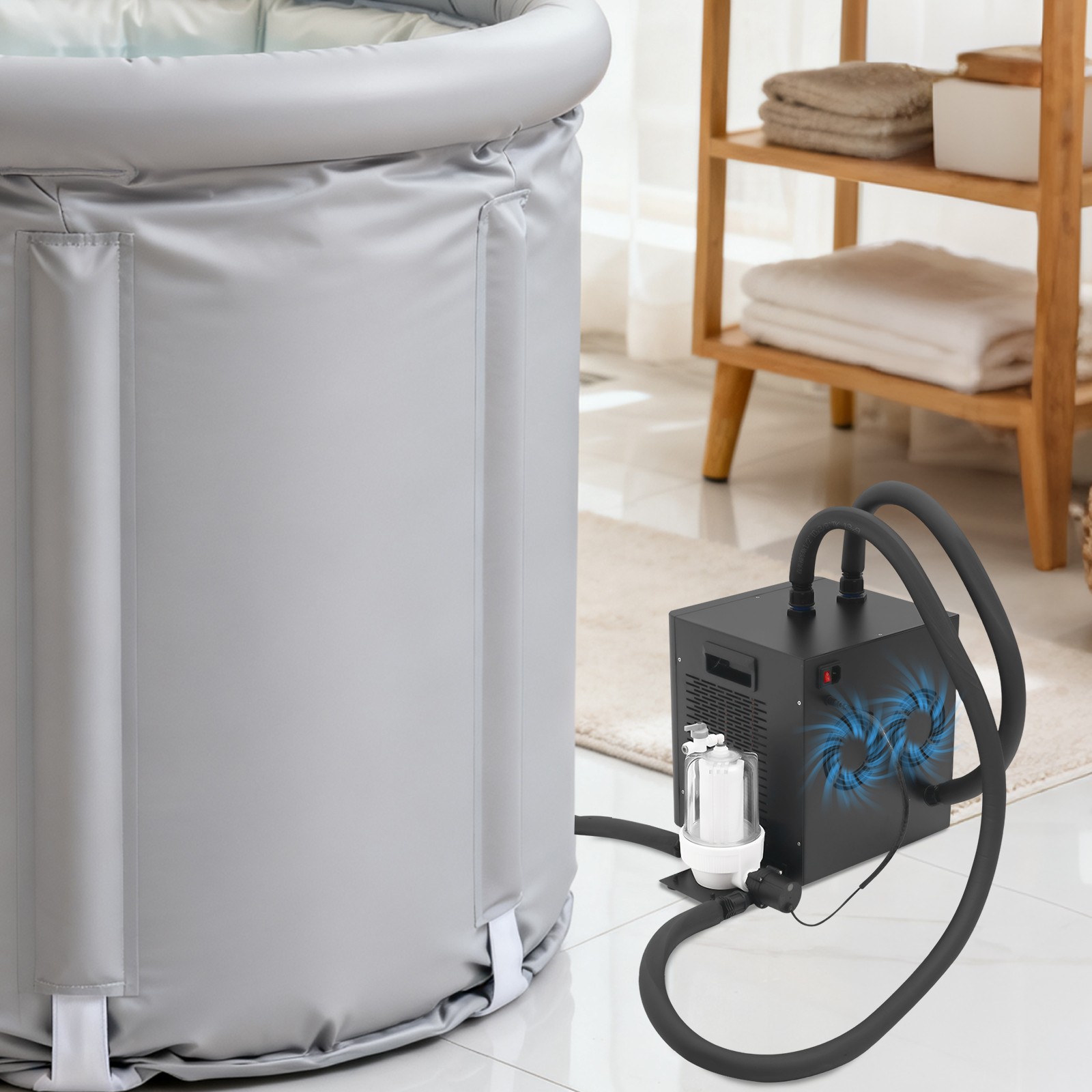 Water Cooling Cooler Machine w/Filter & Circulation Pump Ice Bath Water Chiller