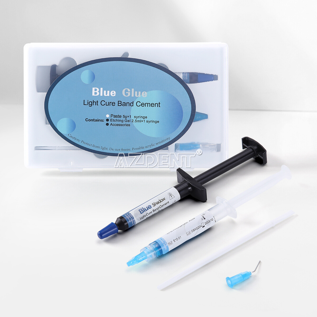 Dental Orthodontic Cure Light Composite Resin Adhesive Blue Glue Kit