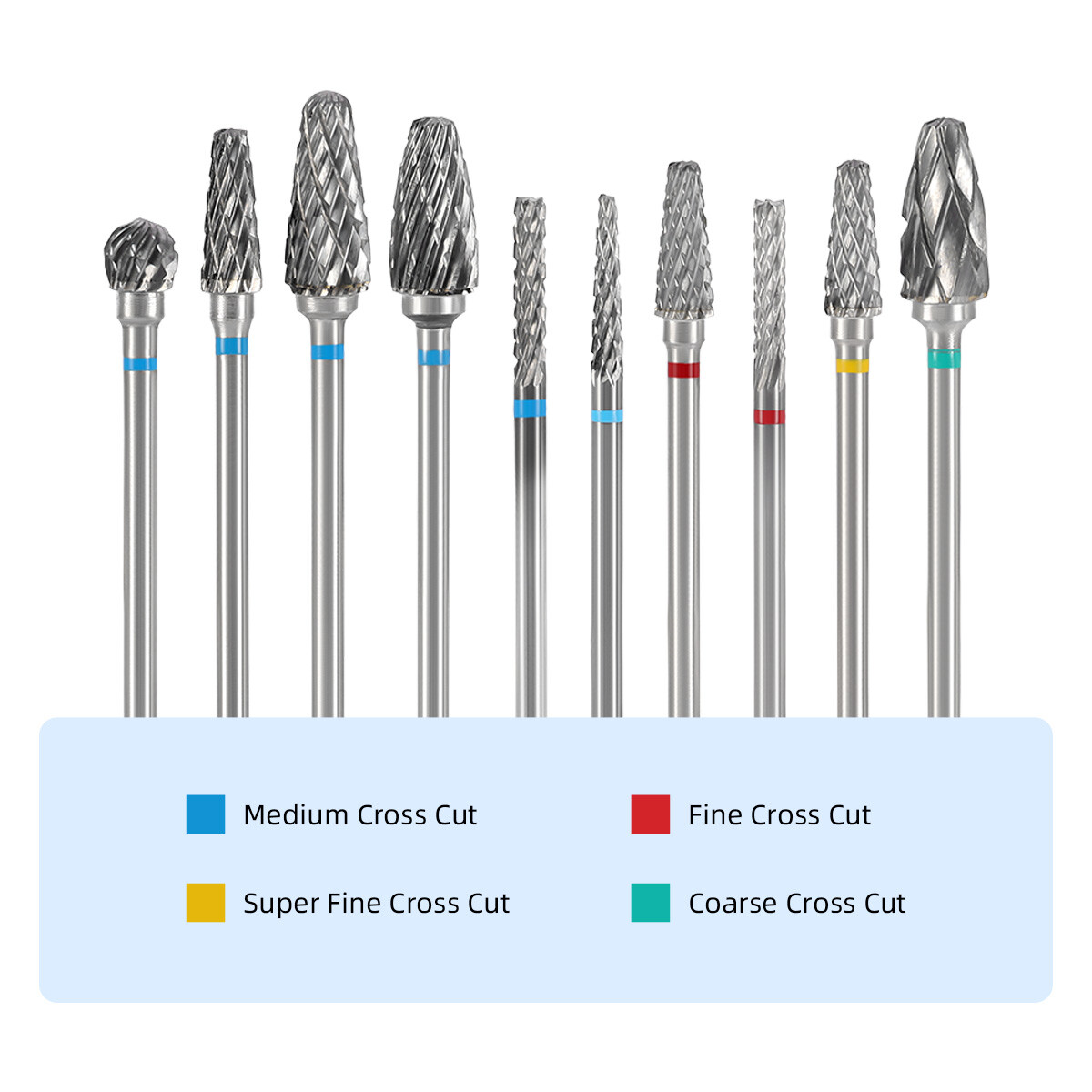 AZDENT Dental Lab Polishing Bur Drills Tungsten Steel Carbide Cutter Burs 2.35MM
