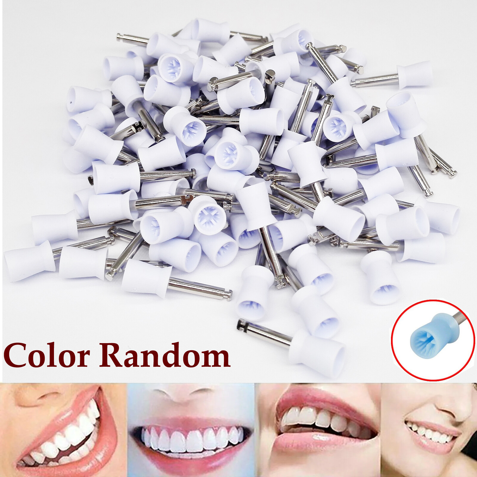 100Pcs Dental Polishing Cups Prophy Cup Rubber Latch Type DMXDENT