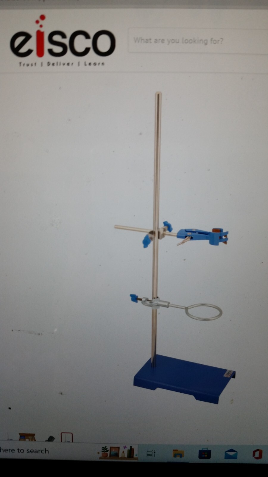 New Eisco 4 Piece Set – Rectangular Retort Stand, Rod, Clamp & Ring Set MTST1