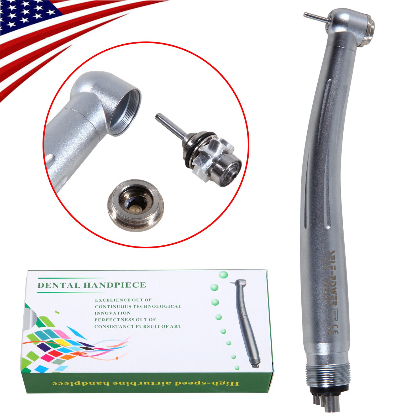 Self Power Dental High Speed Handpiece Air Turbine 4 Hole Fit NSK PANA MAX NADA