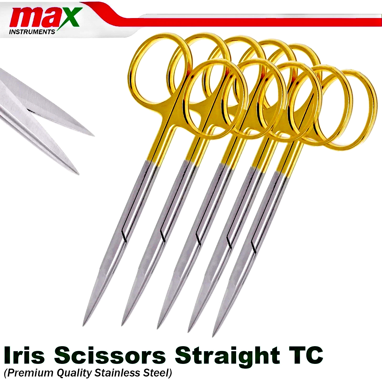 Tijeras Iris TC 4.5″ Rectas Set 5 Quirúrgicas Dentales Cirugía Odontología