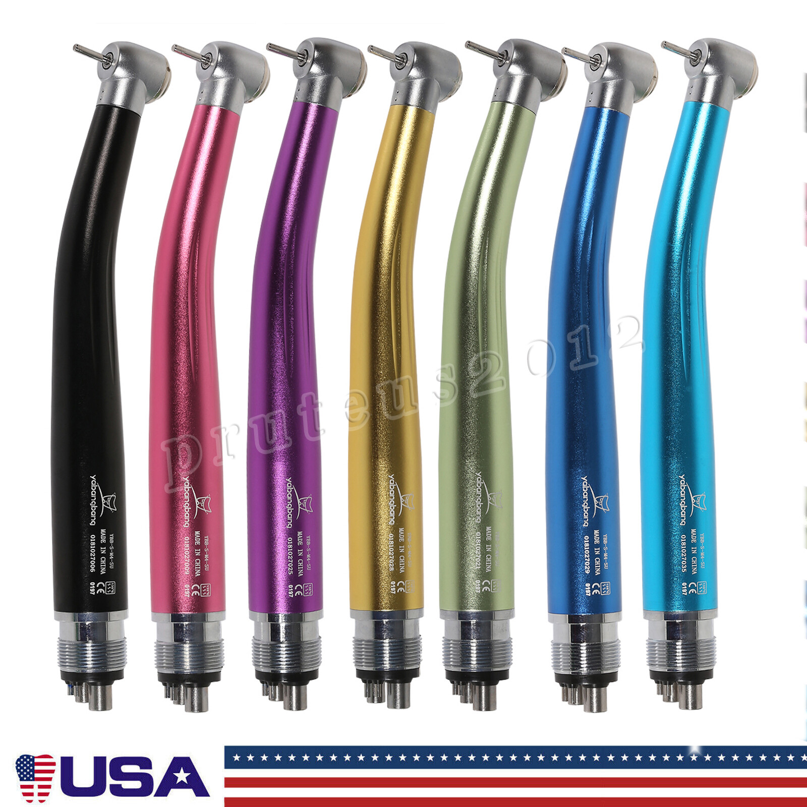Yabangbang Dental LED E-generator Fiber Optic/High Speed Handpiece Turbine 4Hole