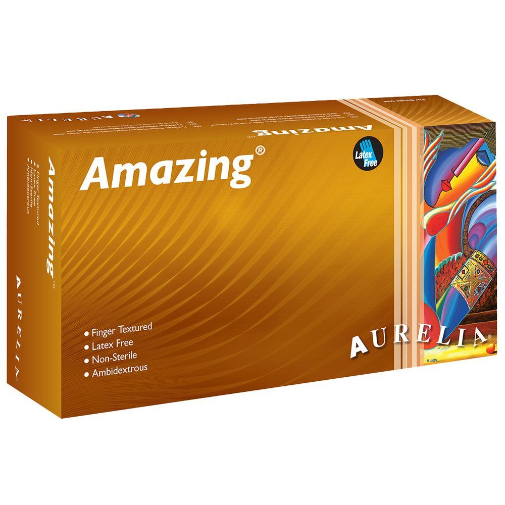 Aurelia Amazing Nitrile Powder-Free Exam Gloves, Medium,Violet,300/Bx,Case of 10