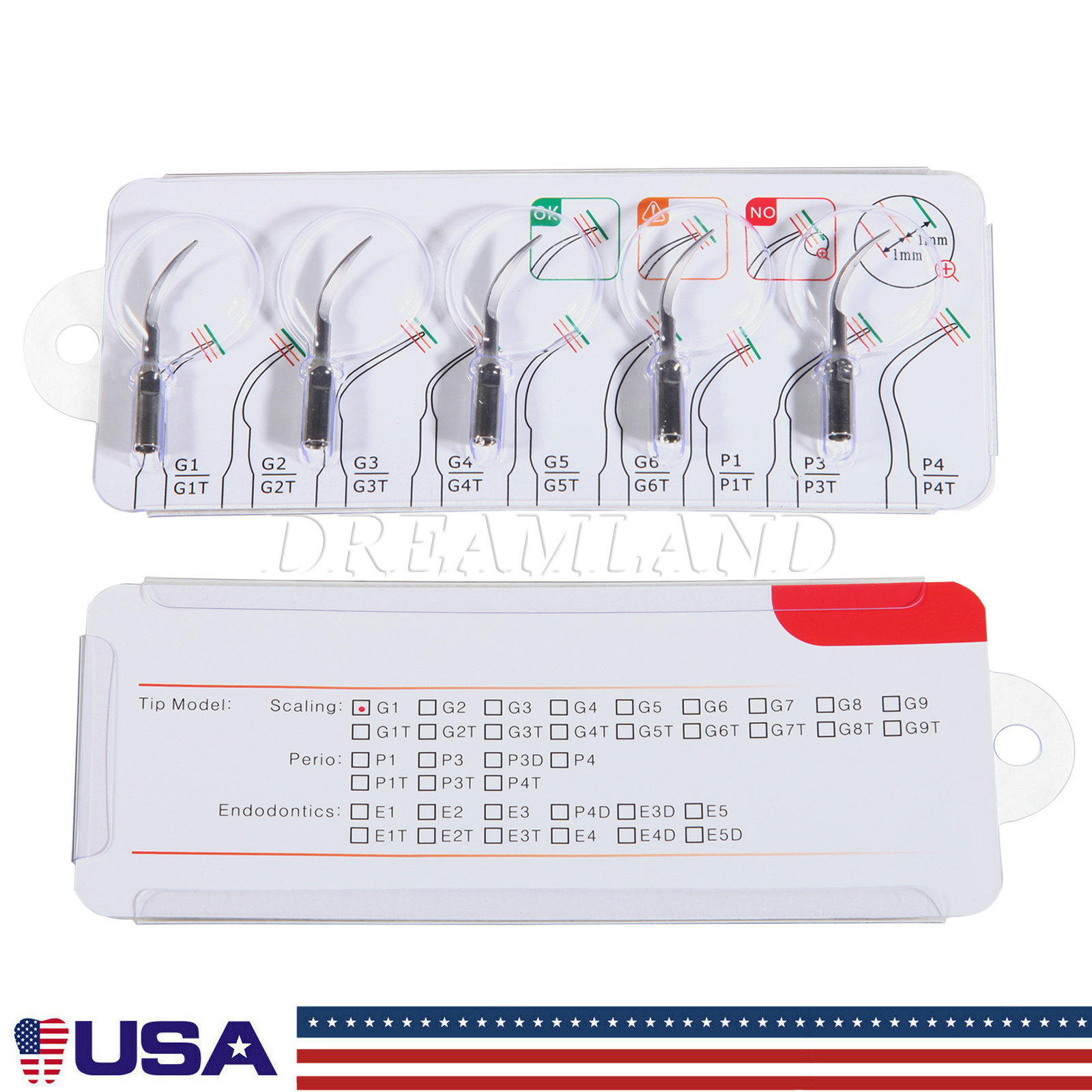 Dental Ultrasonic Scaler Piezo Tips G1,G2,G3,G4,P1 Fit Woodpecker EMS Handpiece