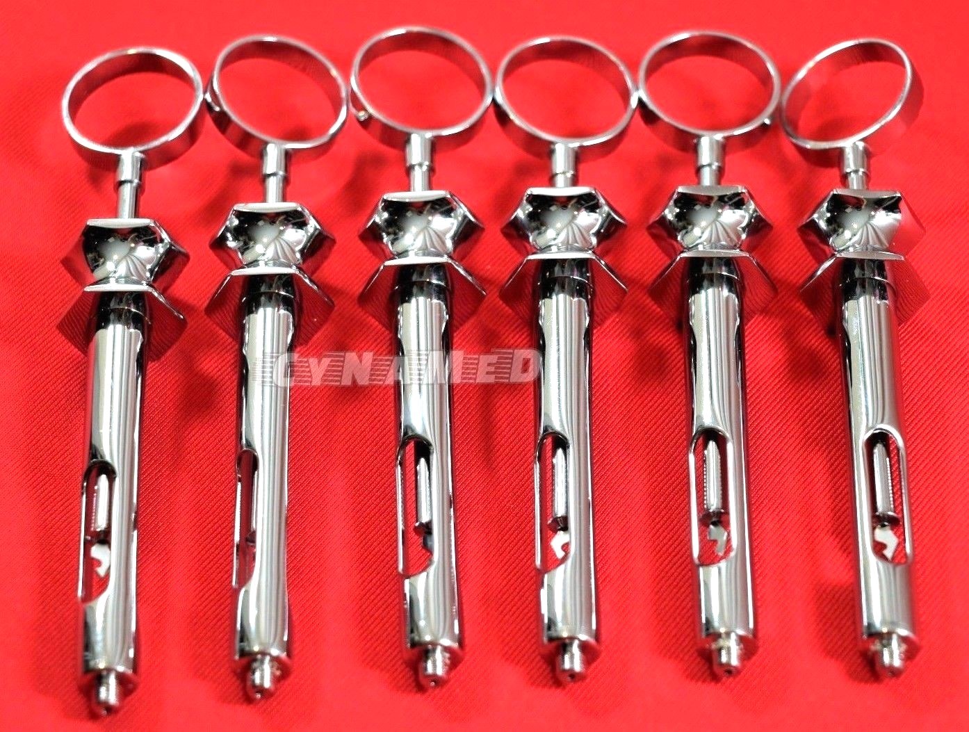 NEW Lot of 6 GERMAN STAINLESS DENTAL ASPIRATING SYRINGE DENTAL INSTRUMENTS 1.8CC
