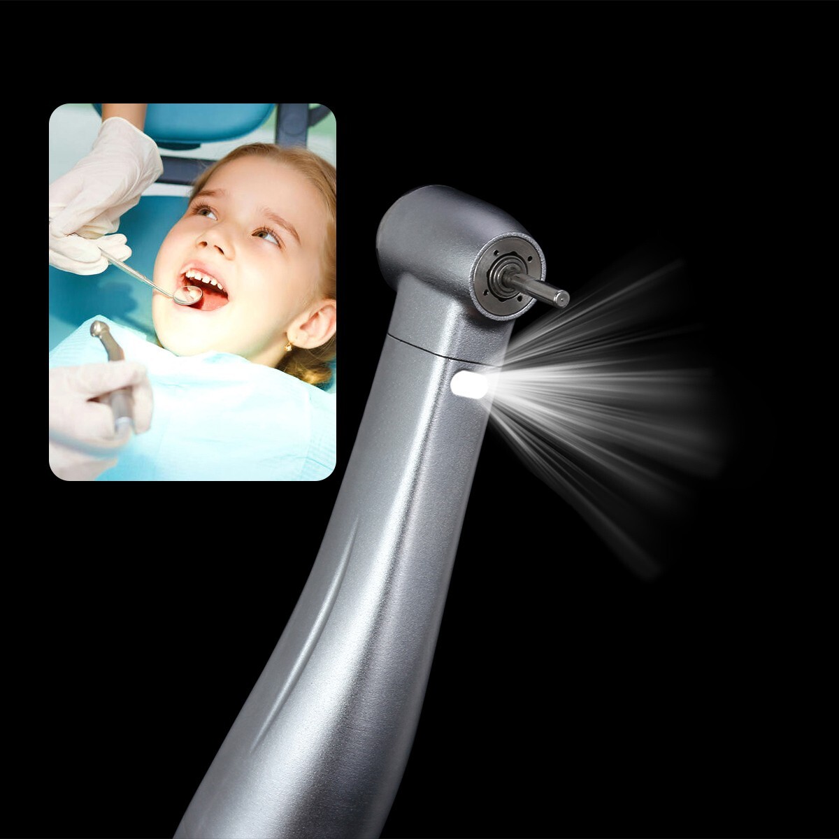 Dental Optic 1:5 Increasing Contra Angle LED Handpiece for Electric Motor