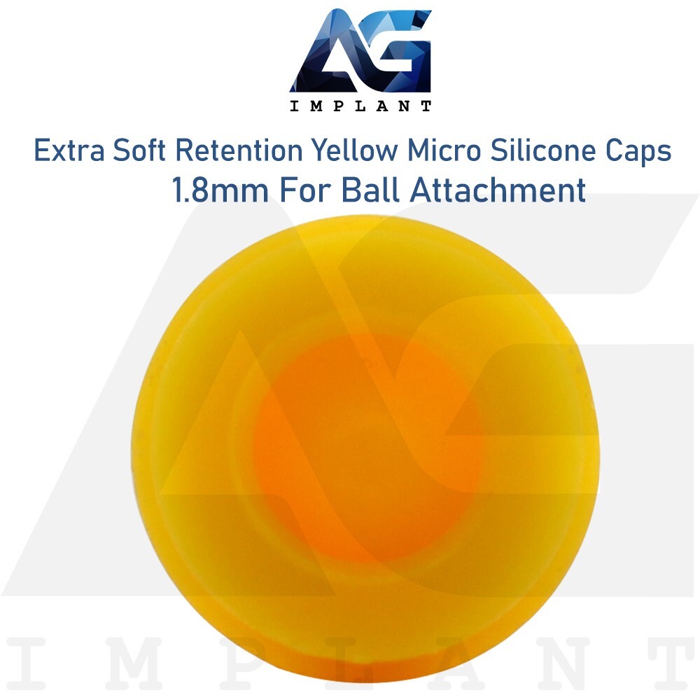 10 Extra Soft Micro Silicone Caps 1.8mm Ball Attachment Dental Overdenture