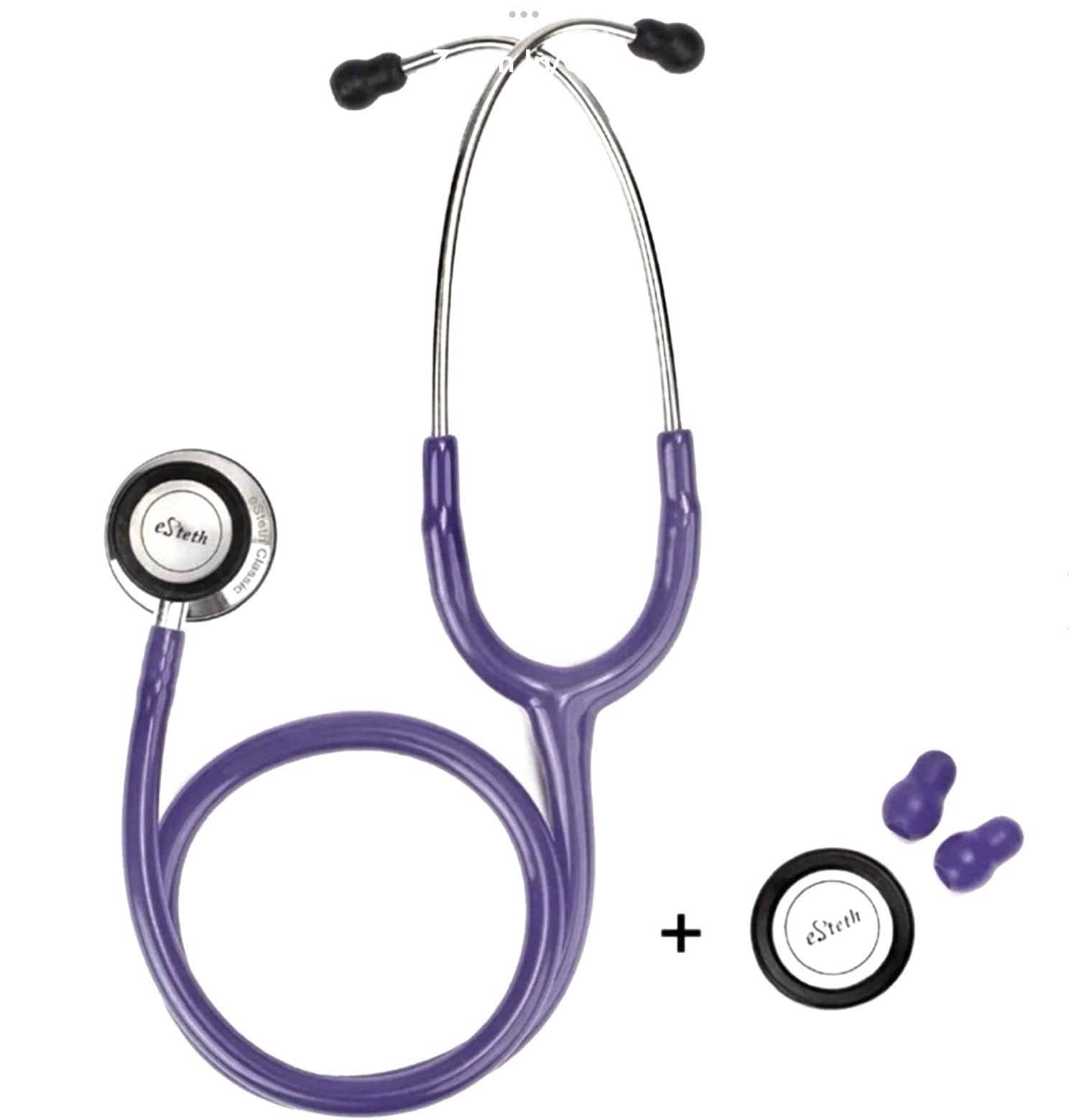 Premium Quality Ultra Sensitive Purple eSteth Classic Stethoscope, 36” L Tubing