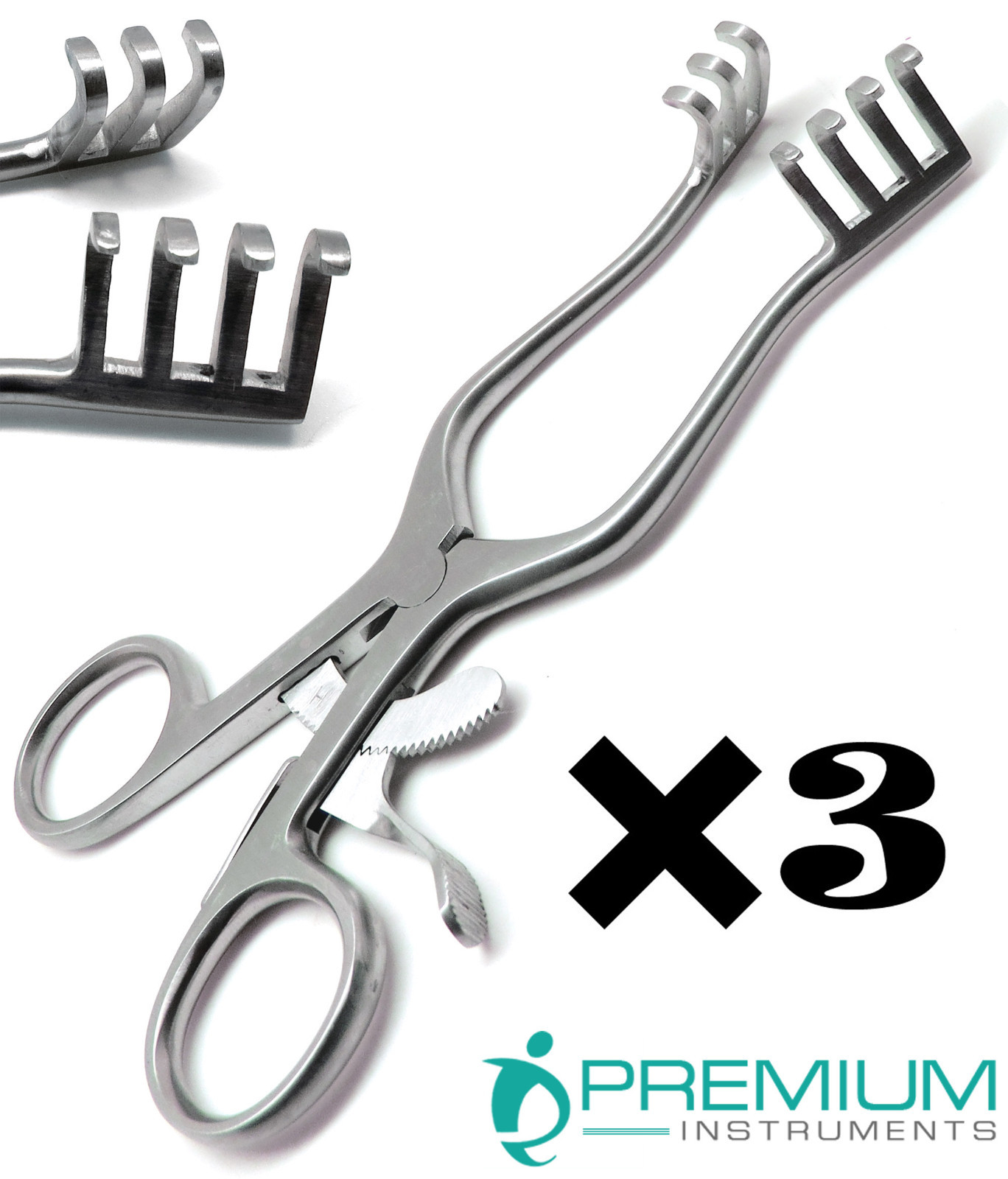 3 Pcs Surgical Weitlaner Retractor 5.5″ Blunt 3×4 Prongs Veterinary Instruments