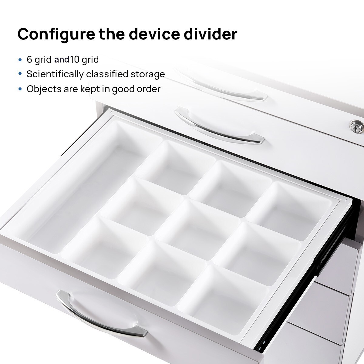 Dental Mobile Utility Cart Storage Cabinet Drawers /Three Layer Medical Trolley