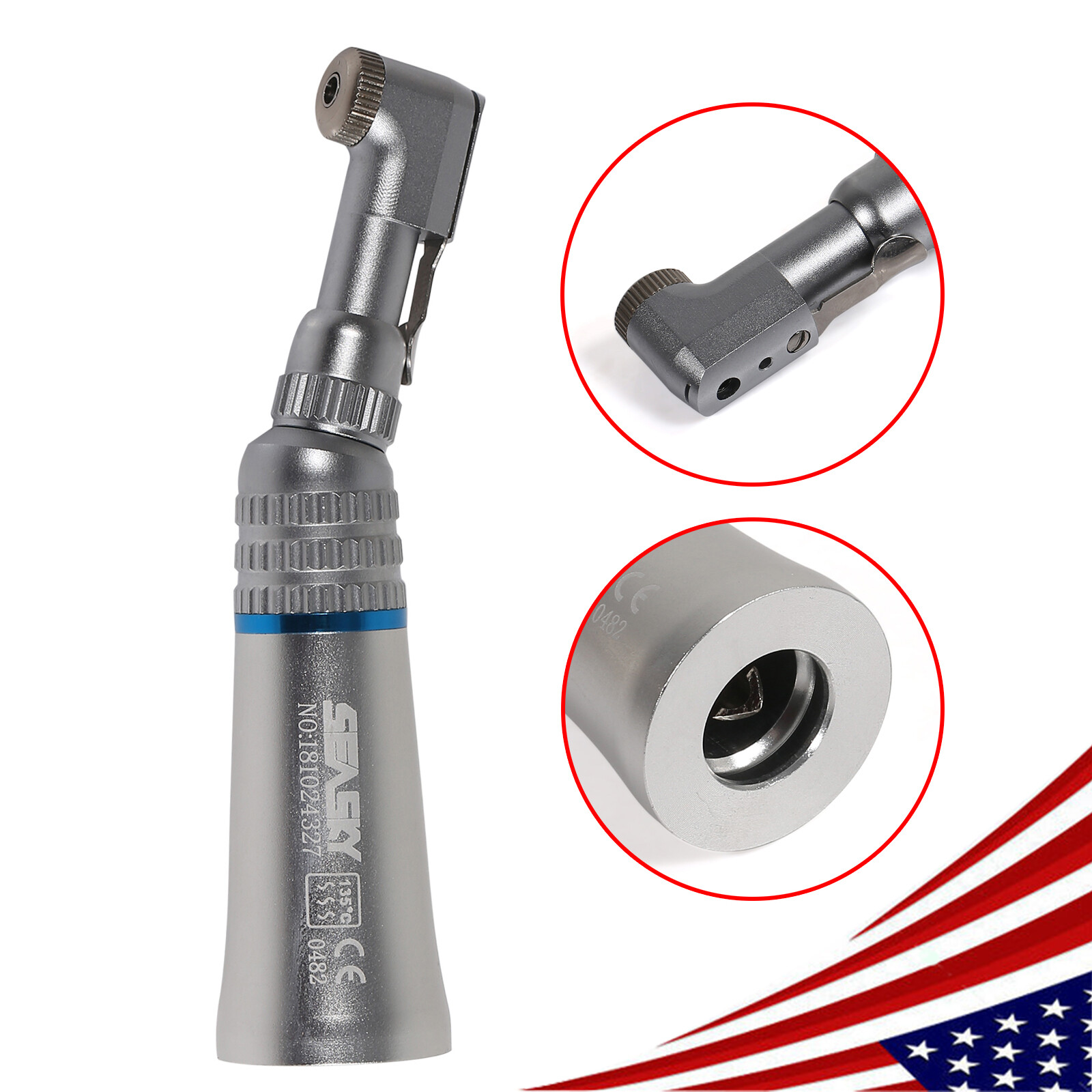 1-10 NSK Style Dental Slow Low Speed Contra Angle Handpiece E-type Latch Attach