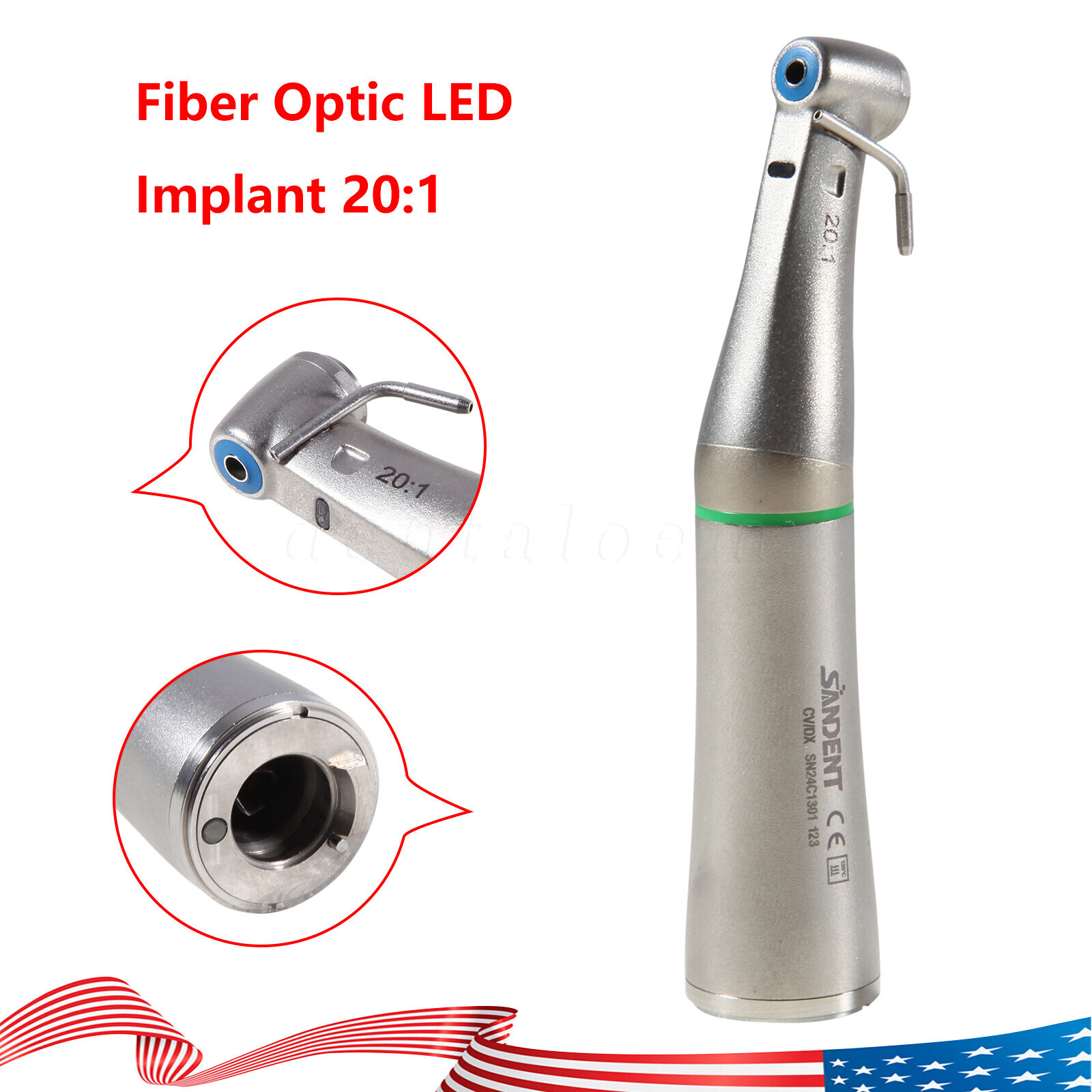 Dental Implant 20:1 Detachable LED Handpiece Light outer irrigation Torque 80Ncm