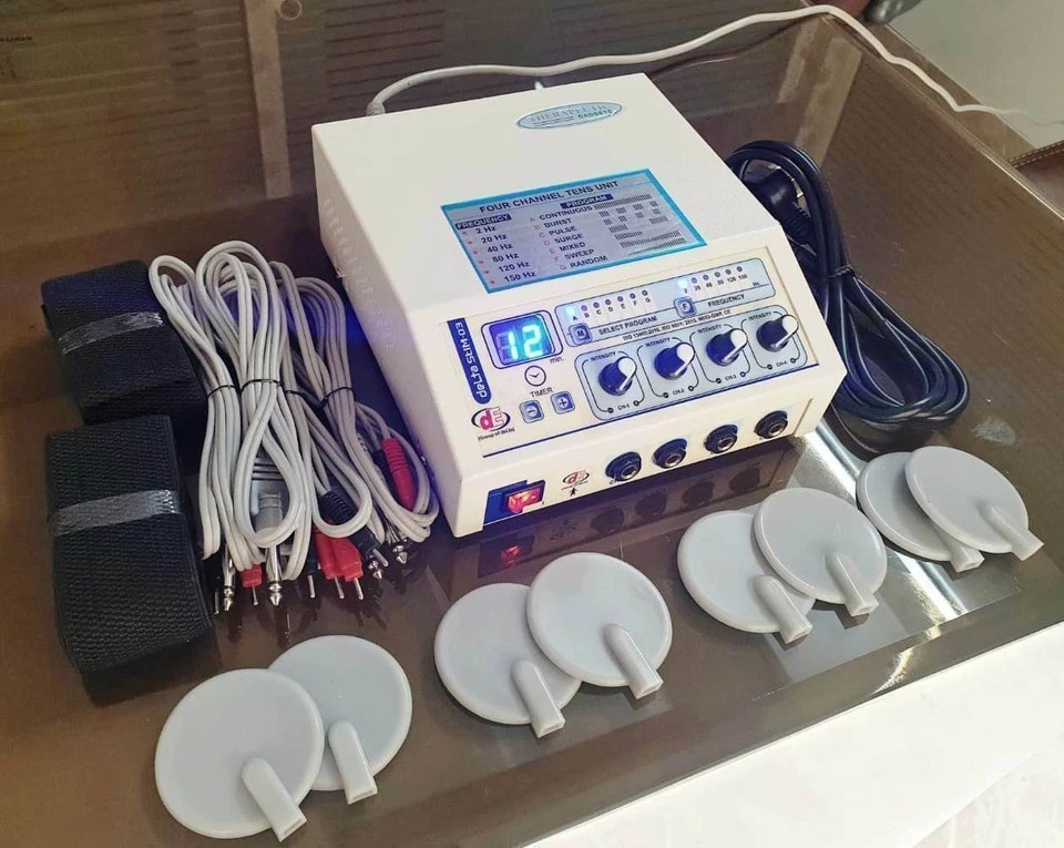 Branded 4 Channel Unit Electrotherapy Machine With Carbon And Sticky Pads