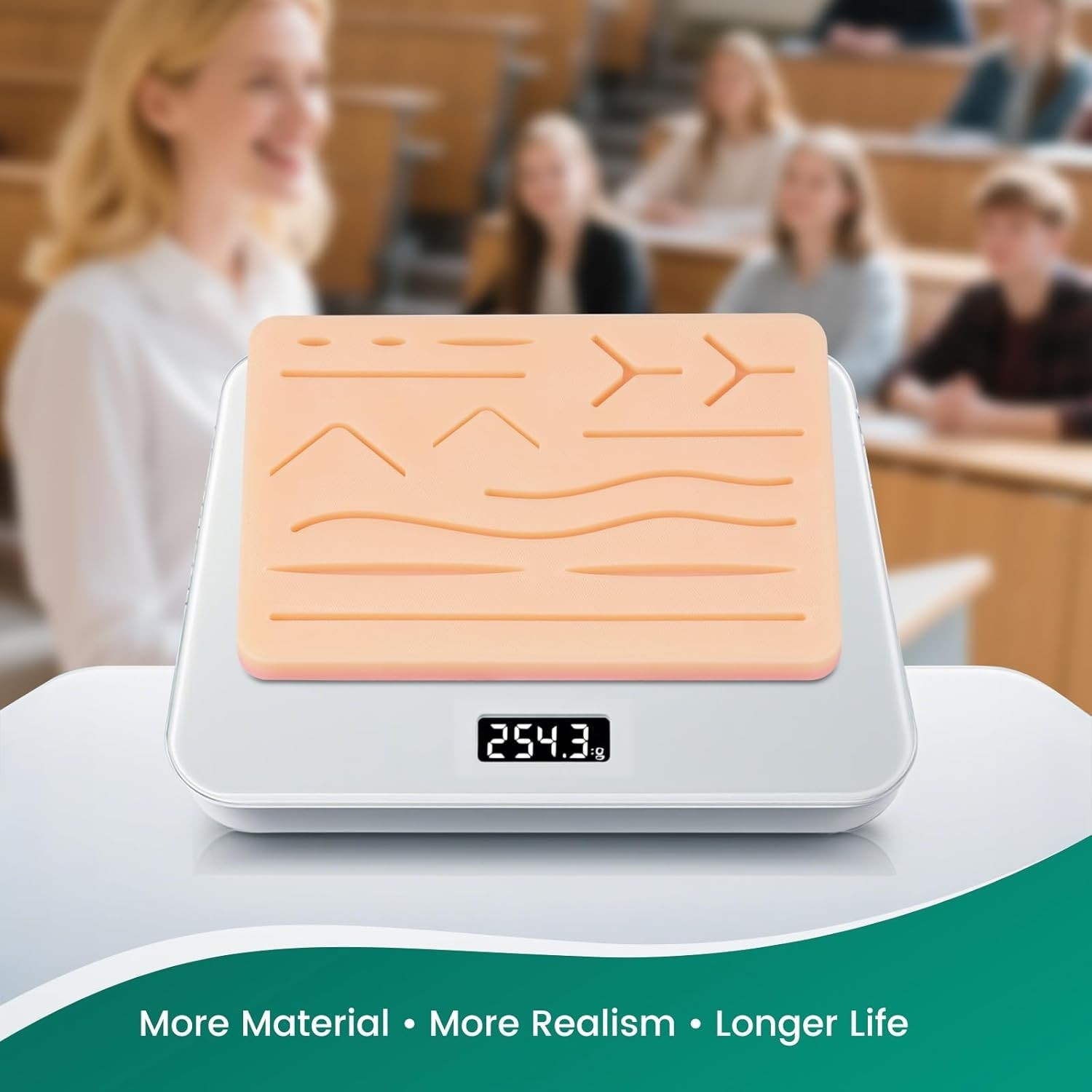 Realistic 3-Layer Suture Practice Pad – Non-Toxic Silicone for Medical Training