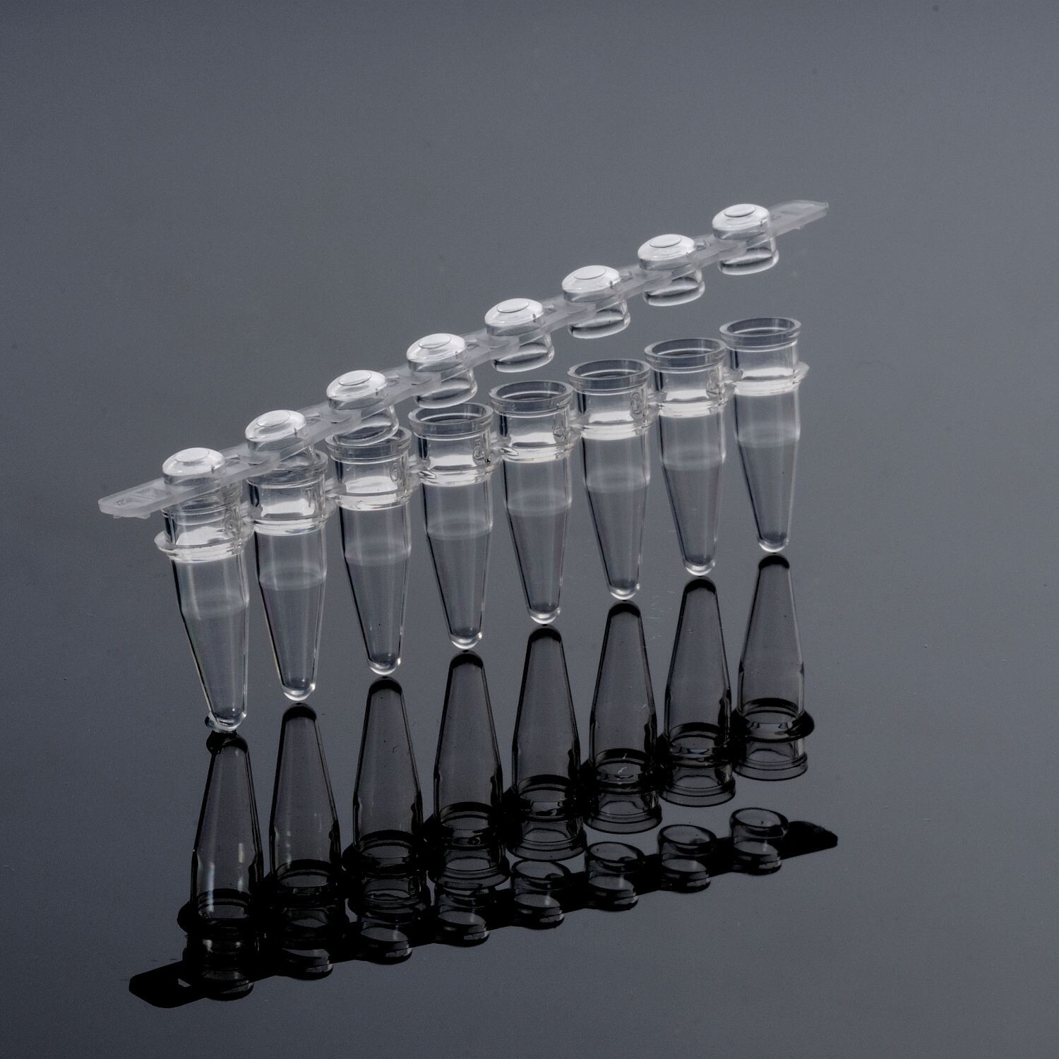 125Pcs 0.2ml-8-strip PCR Tubes with Caps, Clear