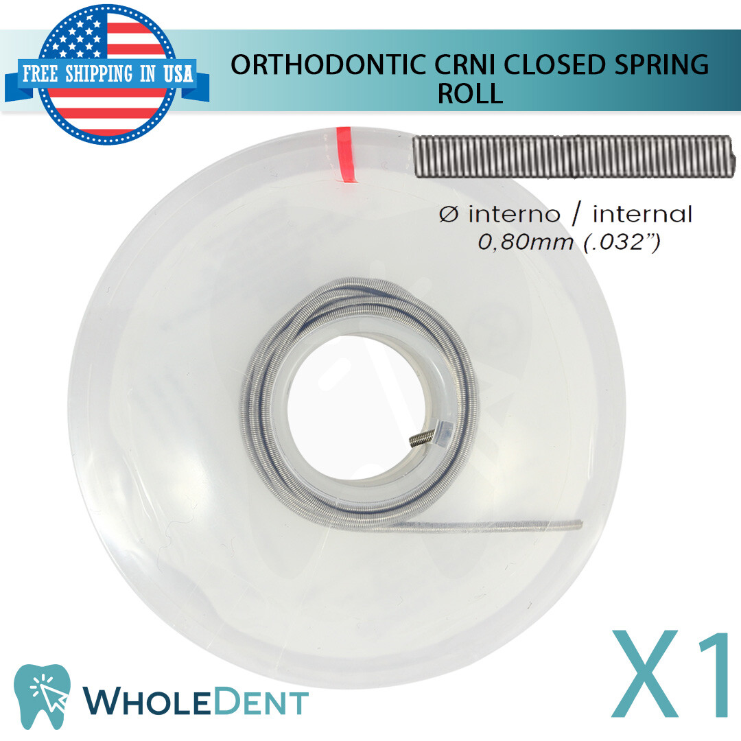 Orthodontic Dental CrNi Closed Coil Spring Roll Stainless Steel 100cm .008″x.032