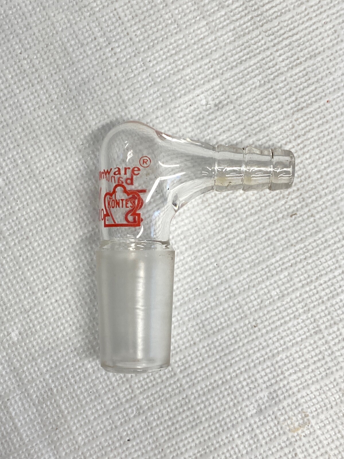 KONTES Bantam-Ware Glass 14/20 Joint 90° Vacuum Inlet Adapter 8.4mm HB