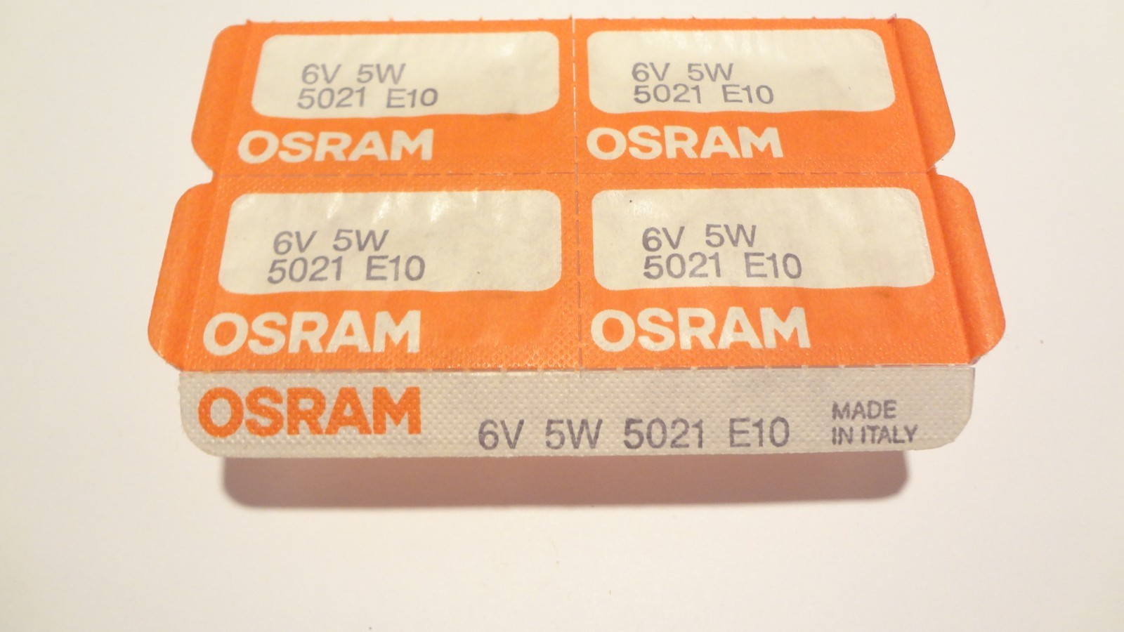 OSRAM BULBS # 5021, 6 VOLT 5 WATT QTY (4ea) ZEISS 38-00-29 *NEW SEALED PACK*