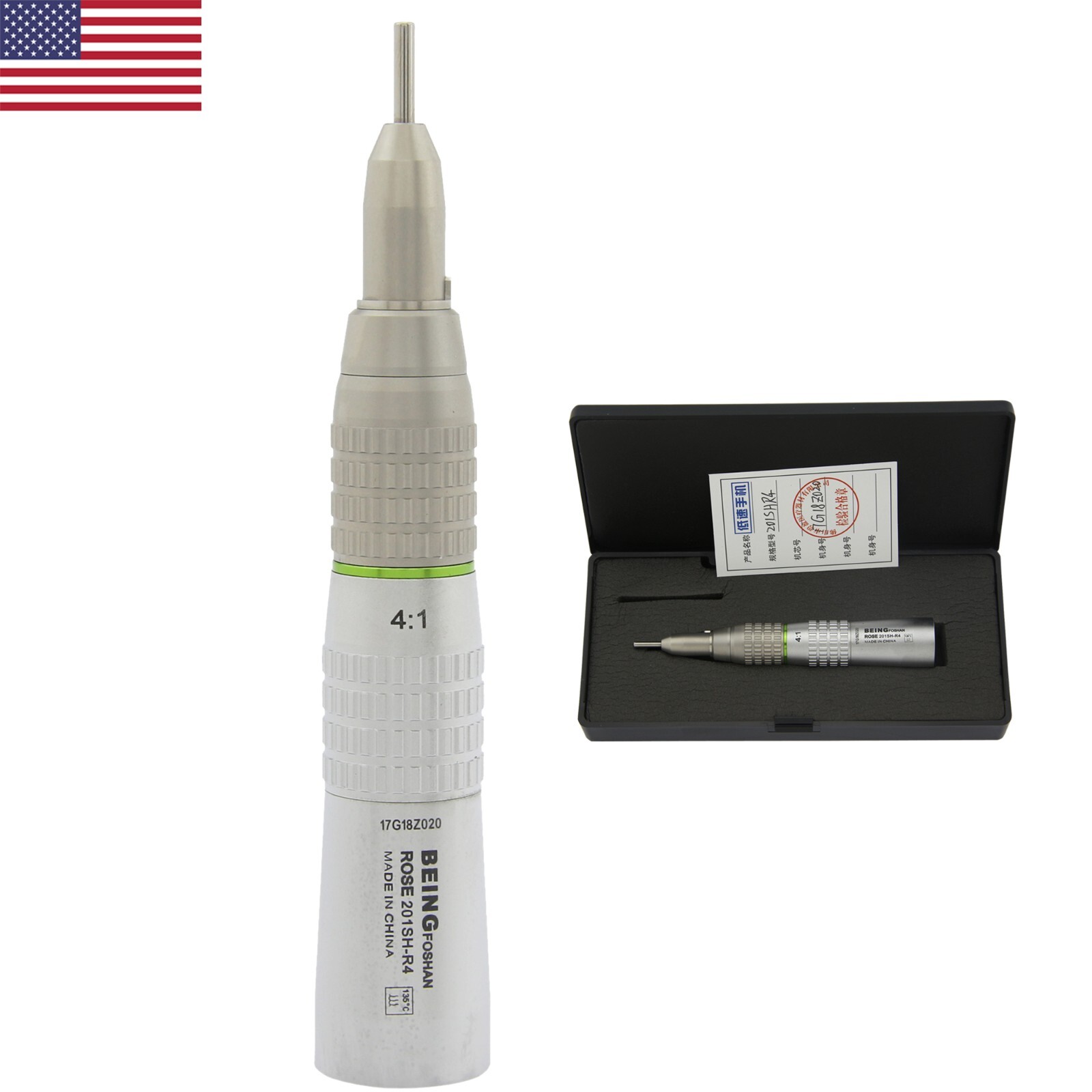BEING Dental 4:1 Reduction Straight Nose Cone Handpiece ISO E type NSK EX-5B USA