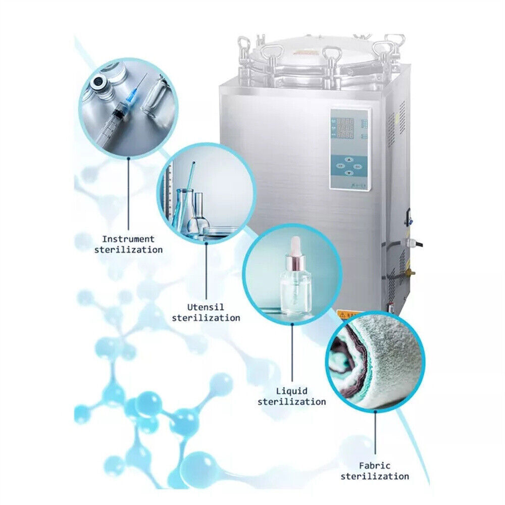 35/50/75/100L High Pressure Sterilizer Vertical Autoclave LED 105-134°C Display