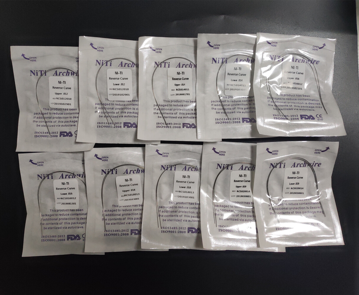 50Packs Dental Orthodontic Reverse Curve Arch Wire Niti Super Elastic Round