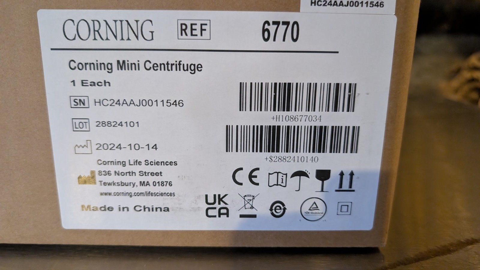 Corning LSE Mini MicroCentrifuge 6770 8 Position AC100-240V