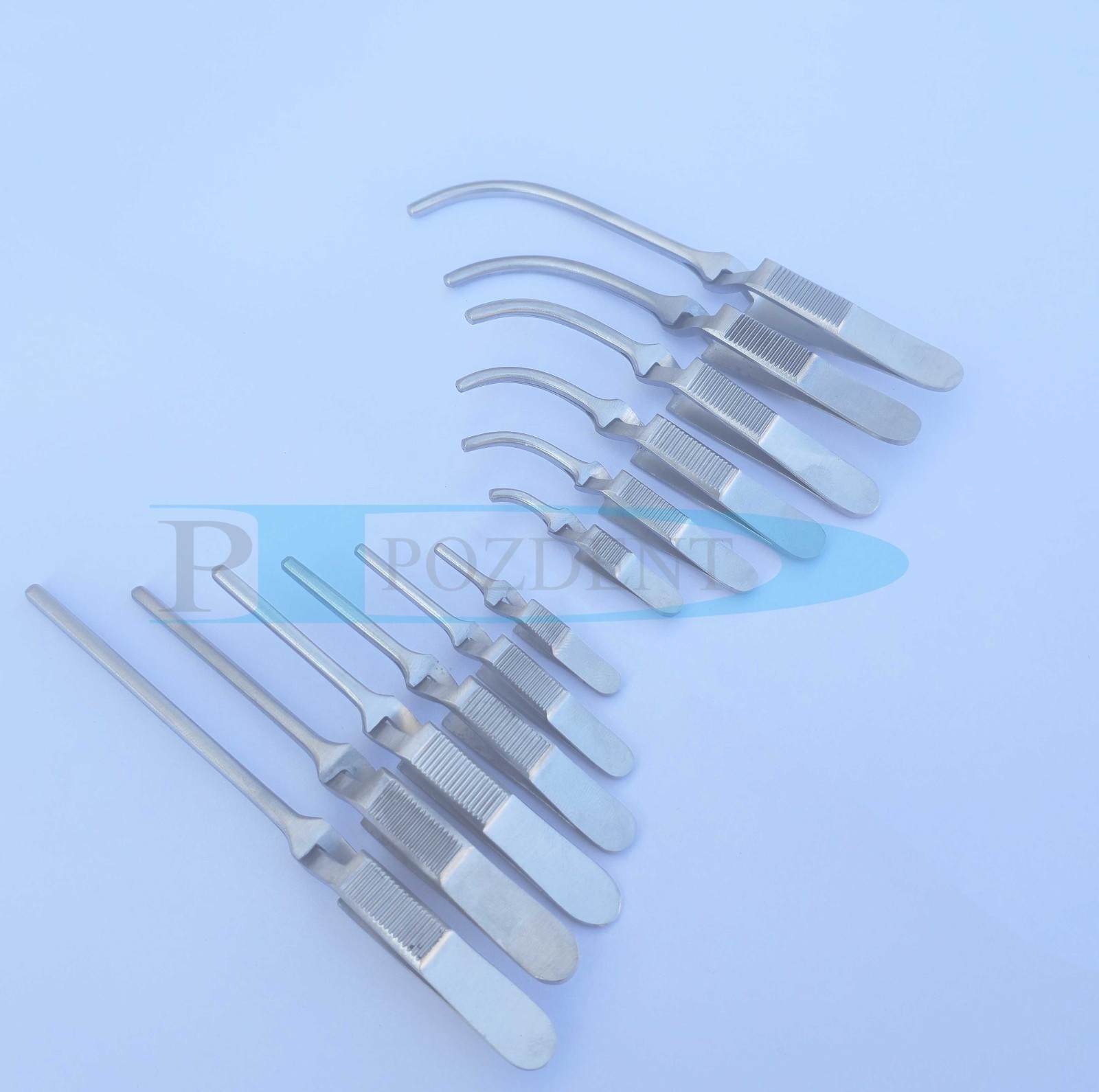 12 Pcs Set of Debakey Vascular Bulldog Clamps with Cassette (Mini To Large Size)