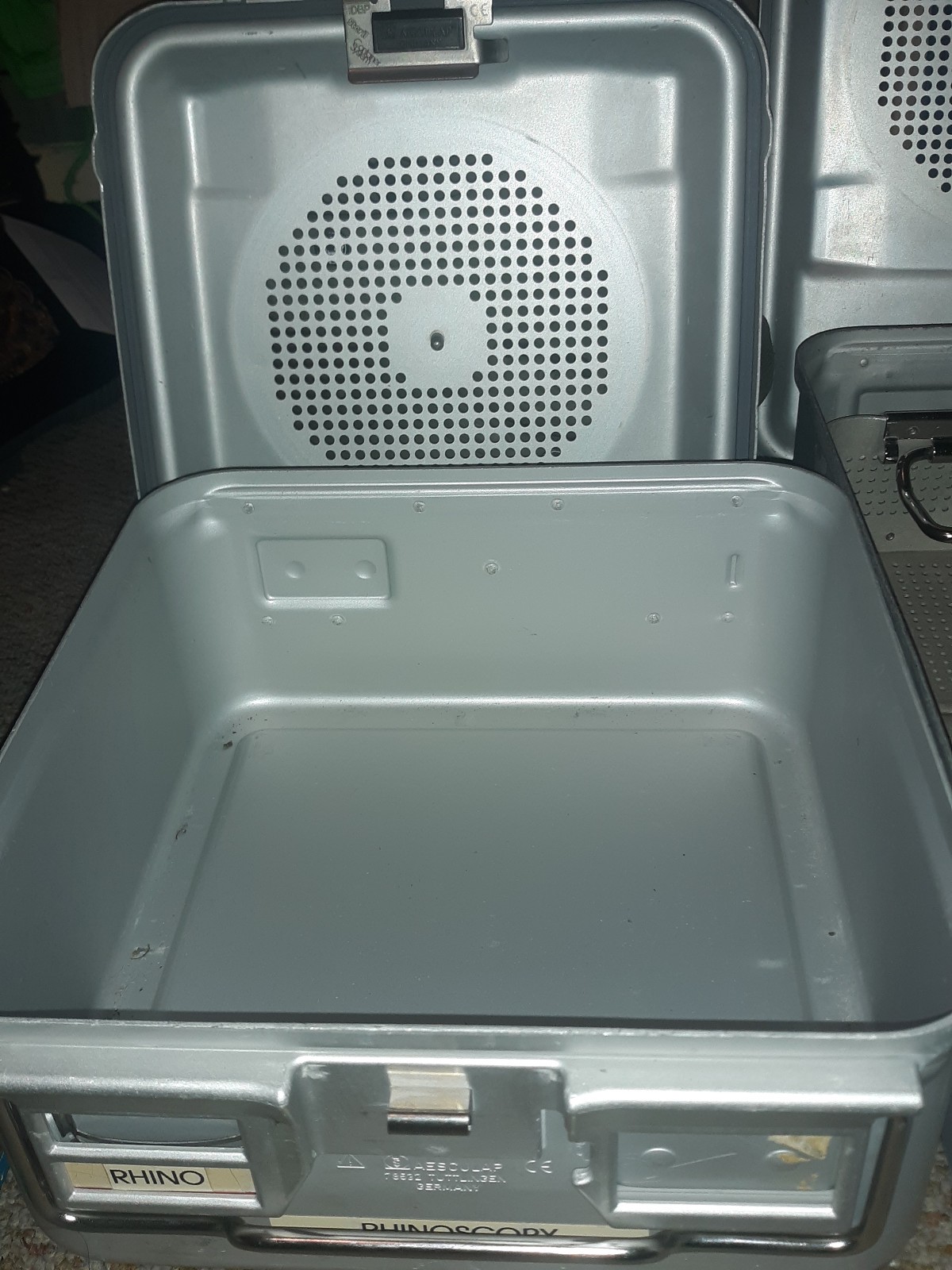 Aesculap JK341 SterilContainer Half Size Sterilization Case, Aluminum Heavy Duty