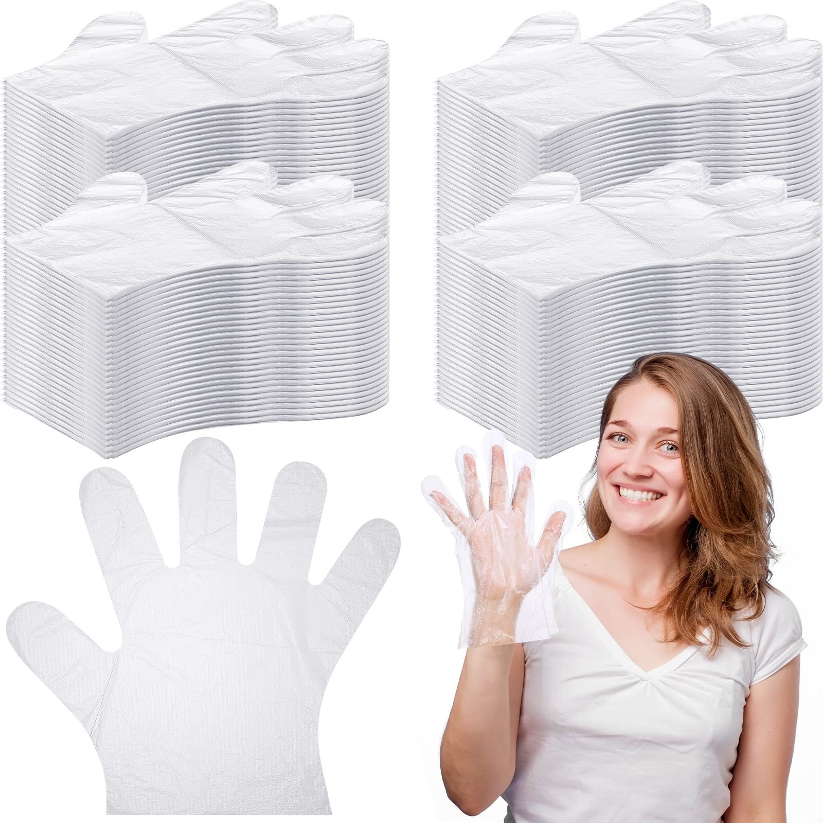 2000 Pcs Disposable Plastic Gloves for Cooking Food Prep Clear Service Safe K…