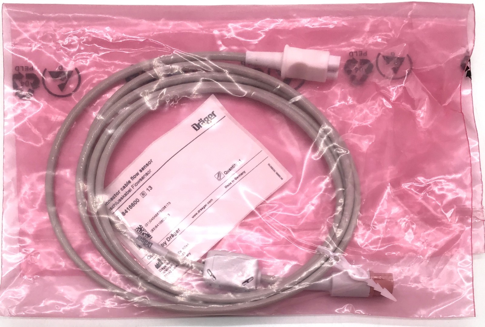Drager 8416600 Connector Cable Flow Sensor – NEW
