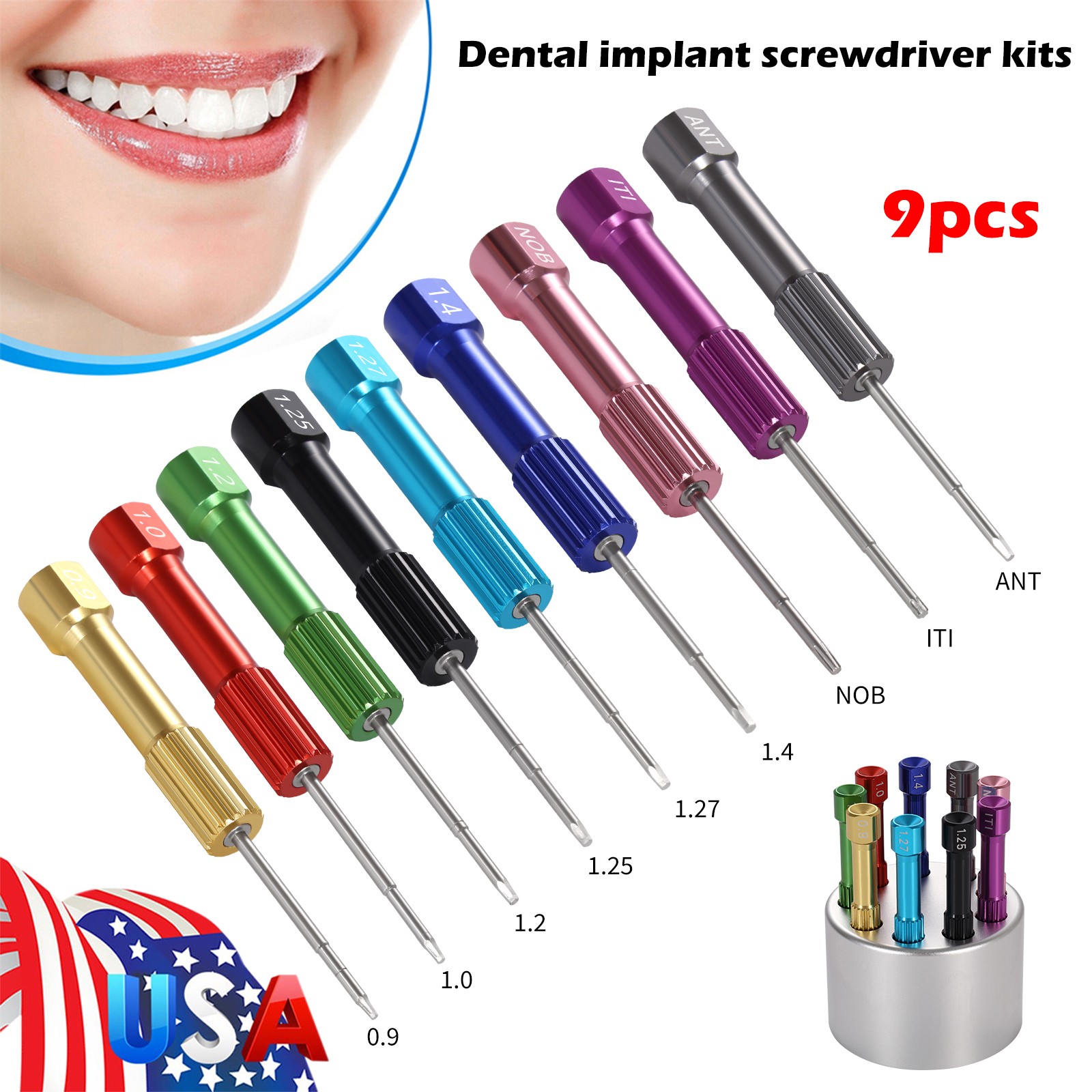 Electronic Dental Implant Universal Prosthetic Kit Torque Wrench 16 Screwdrivers