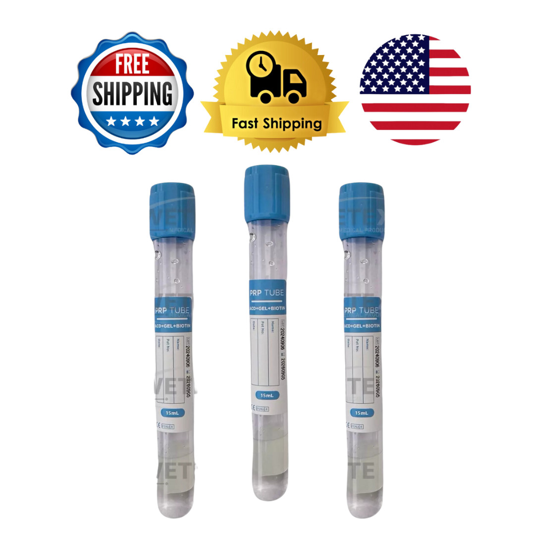 Platelet-Rich Plasma (PRP)Tubes with ACD, Gel Separator, and Biotin, 15mL