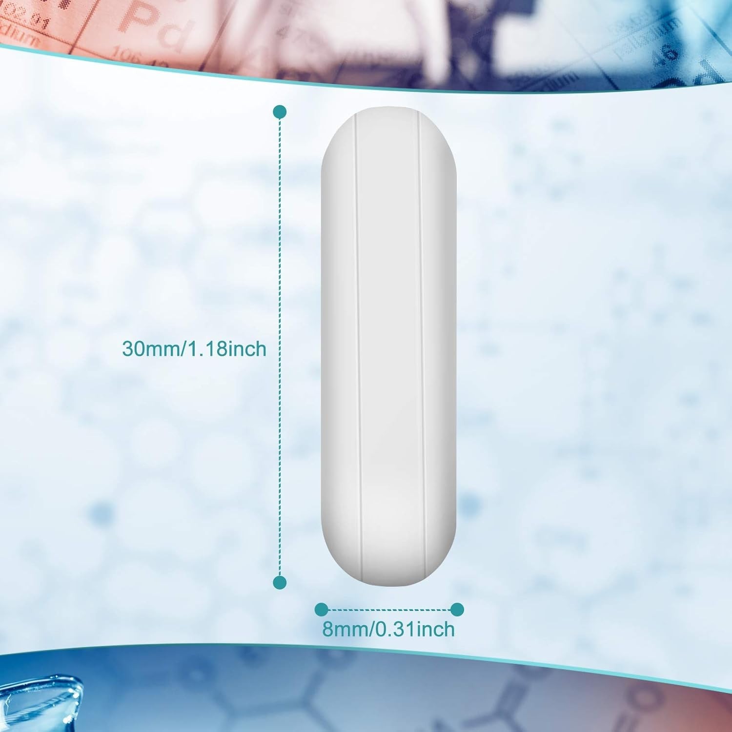 8 Pcs PTFE Magnetic Mixer Stirrer Bar, Mixing Plate Magnet Stick (30 mm/ 1.18″)