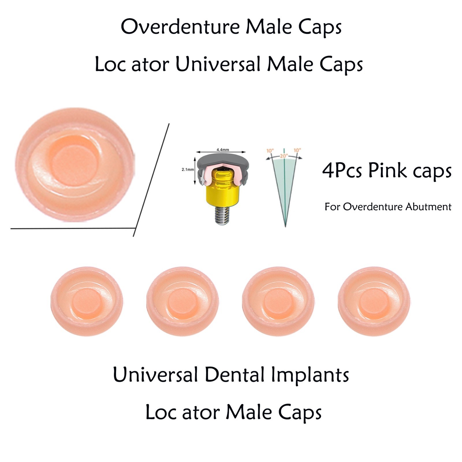 Dental Zimmer Tapered Screw-Vent Locator Abutments TSV Ø3.5/4.5mm Retention Caps