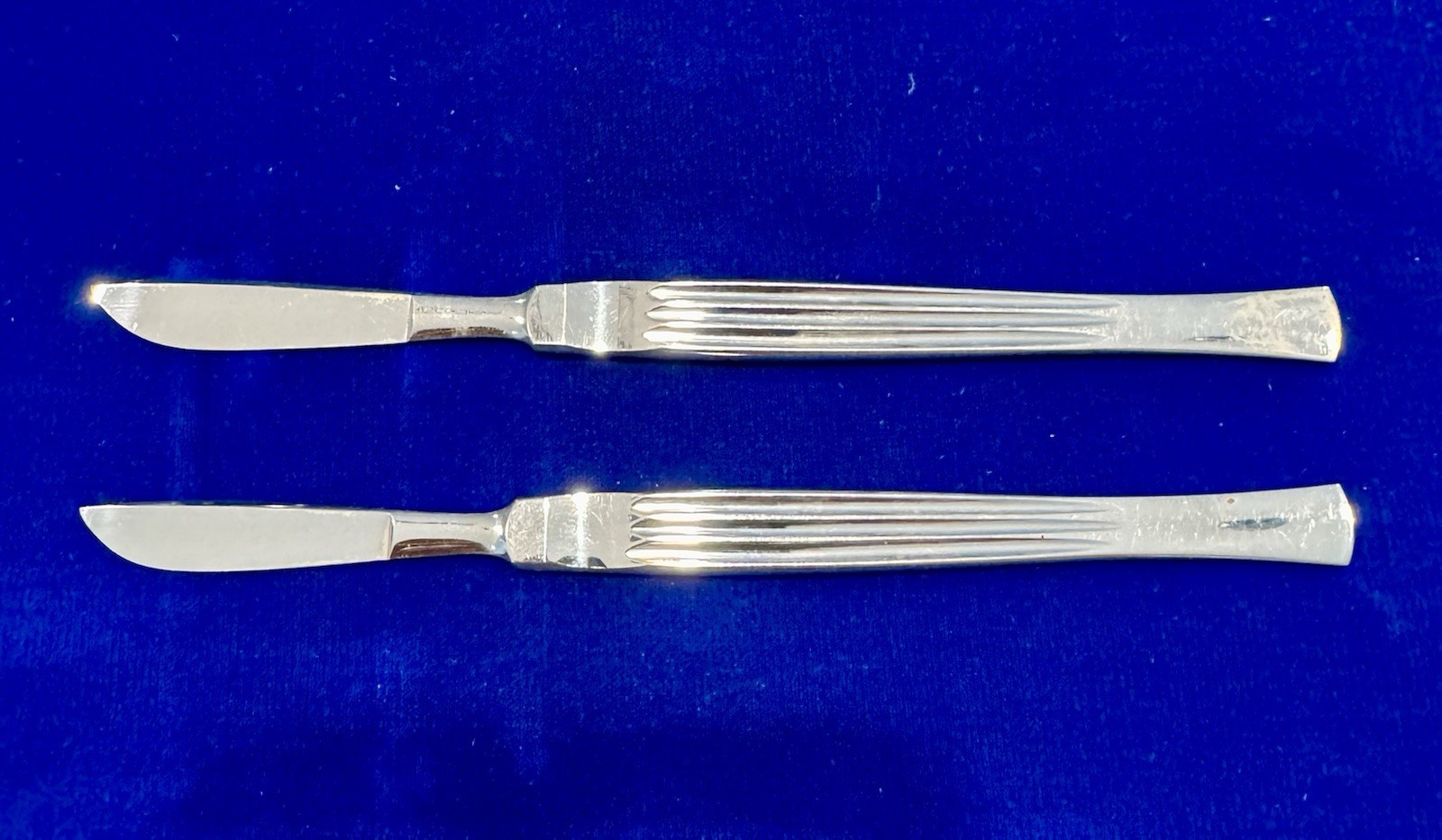 Vintage Surgical Knife Pair Two Sizes in Waterman’s Presentation Case Unmarked