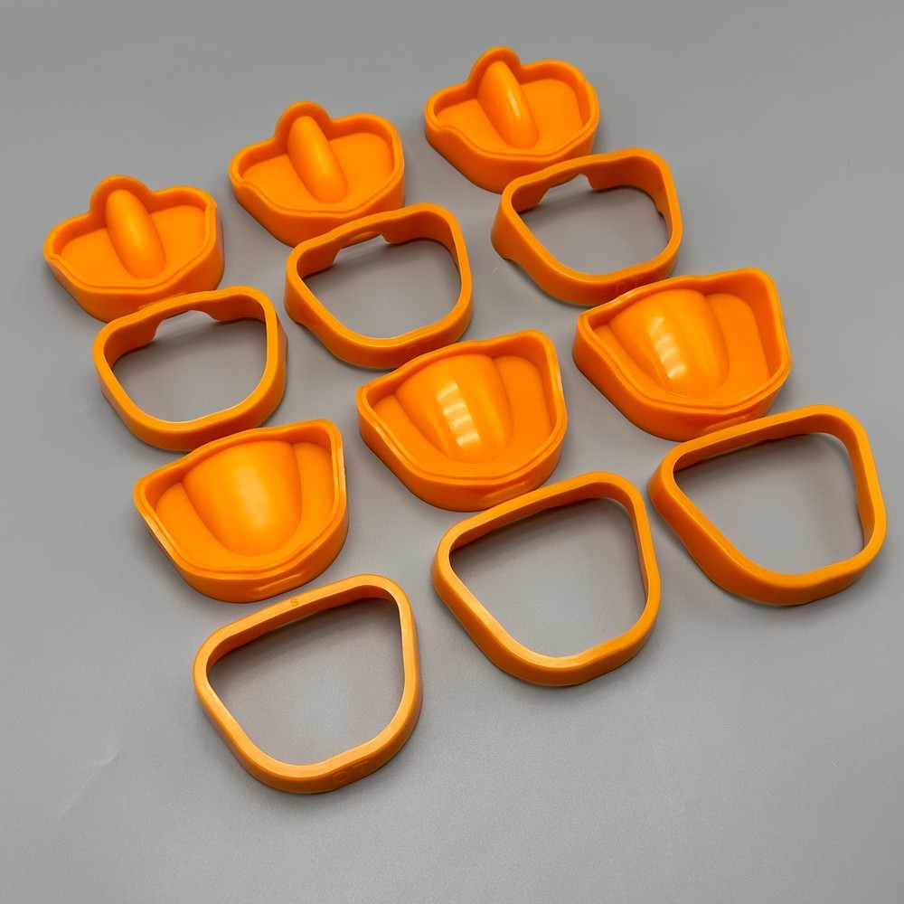 6pcs set Silicone Dental Lab Plaster Model Former Denture Surround Holding Tray