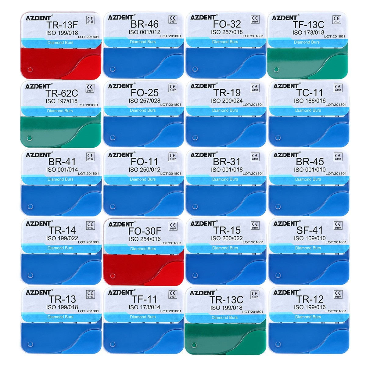 20packs/100Pcs Dental Diamond Burs for High Speed Handpiece Medium FG 1.6MM