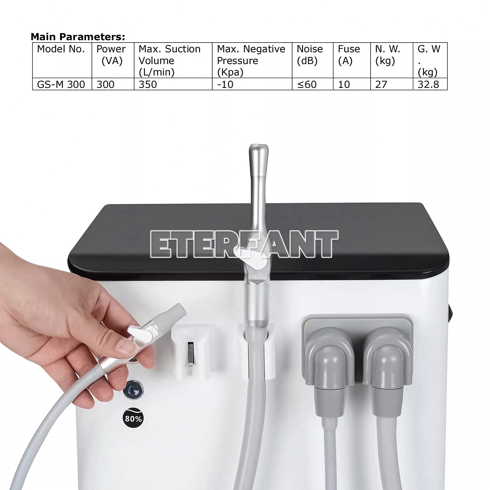 Electric Dental Suction Unit Machine Vacuum System Pump Semi-Dry Type Unit USA