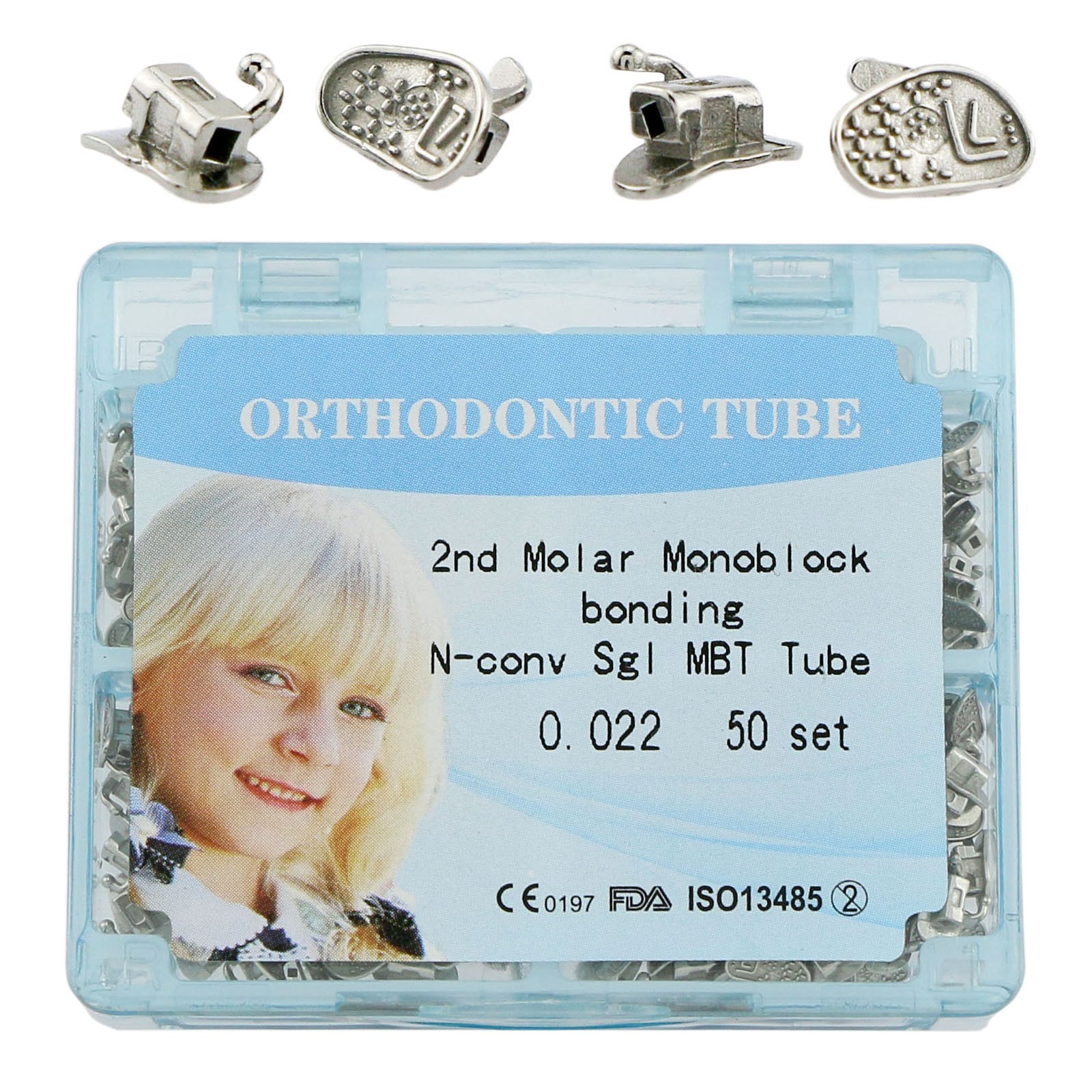 200Pcs/Box Dental Orthodontic Monoblock Buccal Tubes Roth/MBT 022 1st 2nd Molar