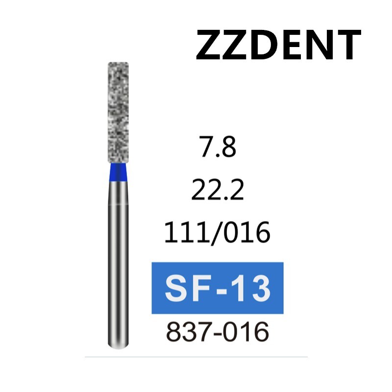 100 PCS SF-13 837-016 Straight Flat End Medium Grit Dental Diamond Burs FG 1.6mm
