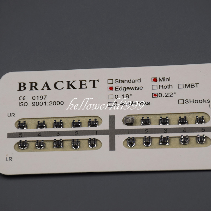 Slot 022″ Edgewise Mini No Hook Orthodontic Dental Metal Brackets Braces 10 Pack