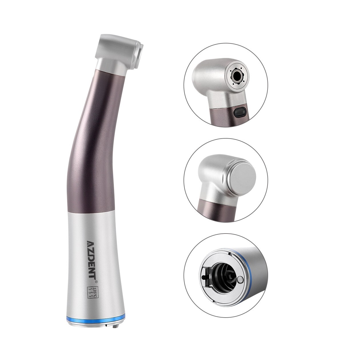 AZDENT Dental 1:1 /1:5 / 20:1 Contra Angle LED Optic Handpiece fit E-Type Motor