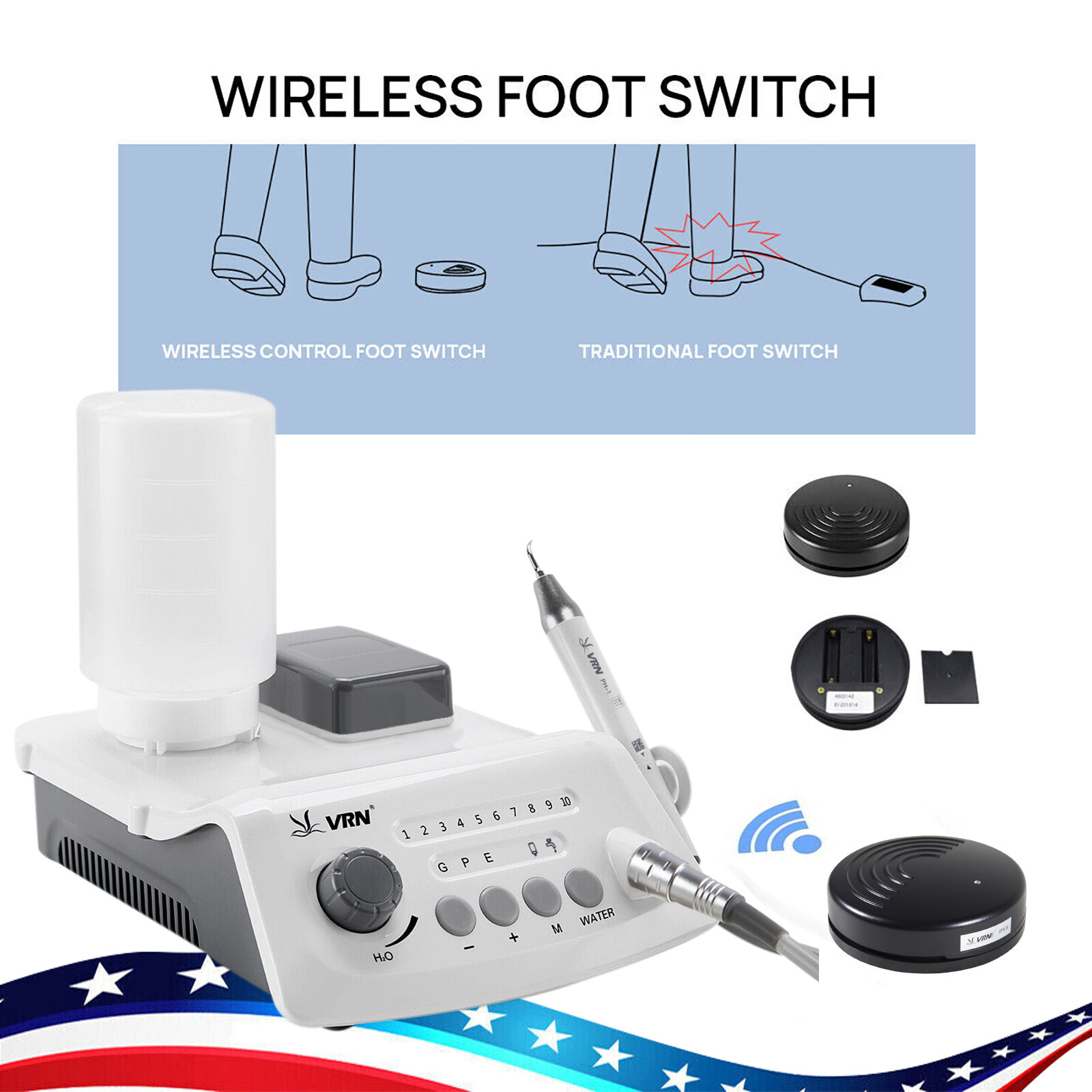 Auto Water Supply Dental Ultrasonic Piezo Scaler LED Handpiece Liquid Dosing ty