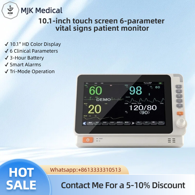Portable Patient Monitor – 10.1″ Touchscreen 6-Parameter Vital Signs
