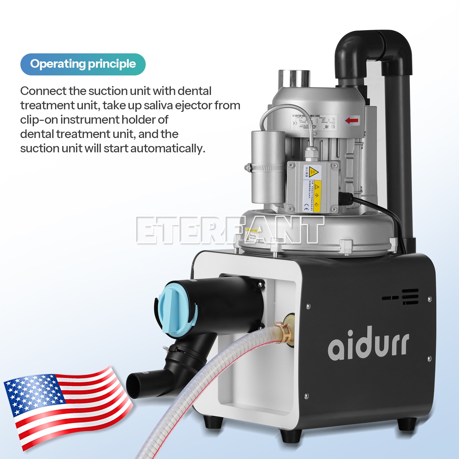 DE001/DE101 Electric Suction Machine Unit Vacuum System Pump Semi-Dry Type