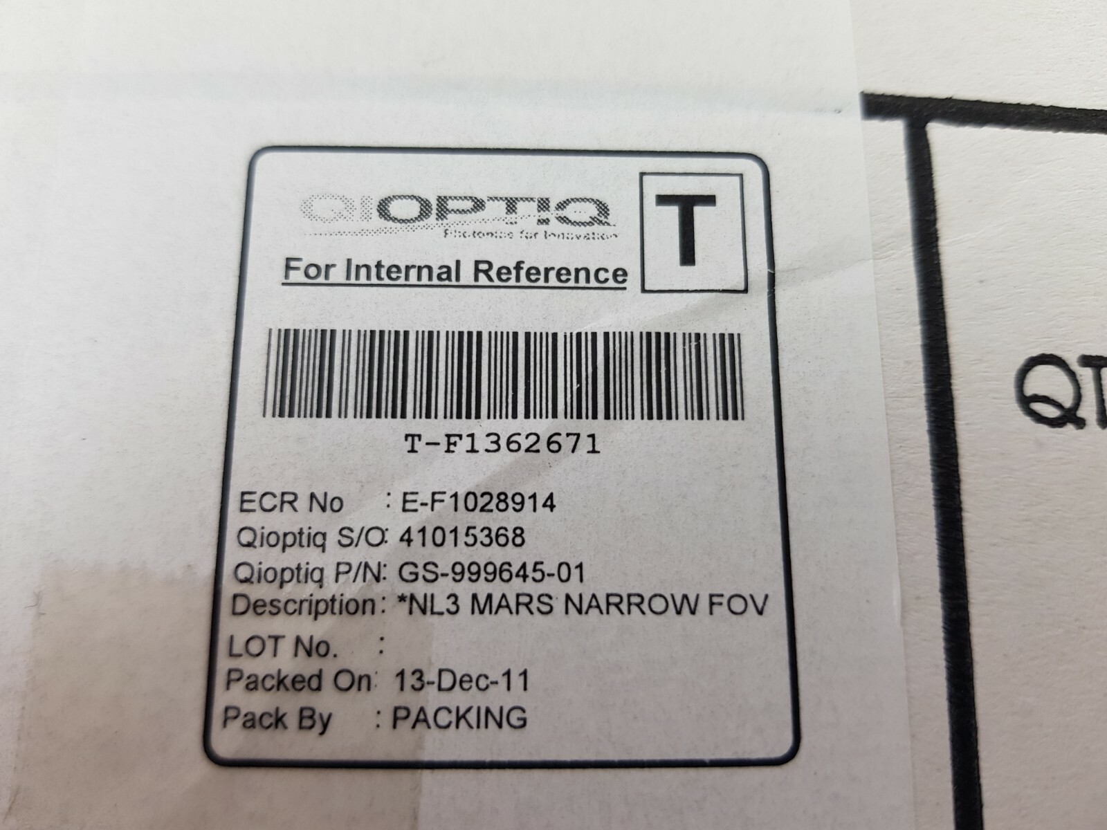 QIOPTIQ PHOTONICS NL3 MARS NARROW FOV GS-999645-01