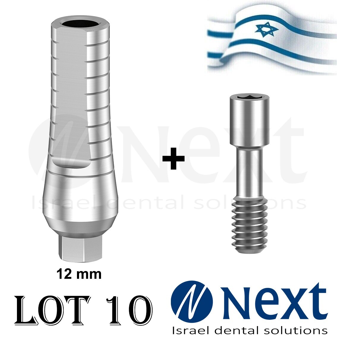 Lot x10 Titanium Straight Long 12 mm Abutment screw included